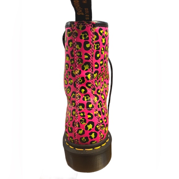 DR. MARTEN Smooth Leather Pink Leopard Lace-up Boots, Size 8, WORN ONCE! - Picture 6 of 9